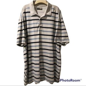 Callaway Opti Dri Men's Short Sleeve Golf Polo Shirt Size 2XL Striped